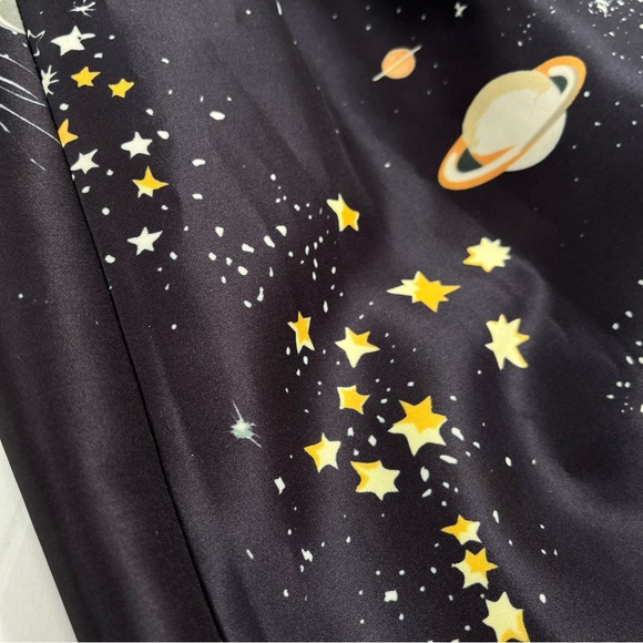 LIMITED EDITION Valentino Spa Cosmo Astrology Planet Star Space Navy ALine Dress - Picture 13 of 17